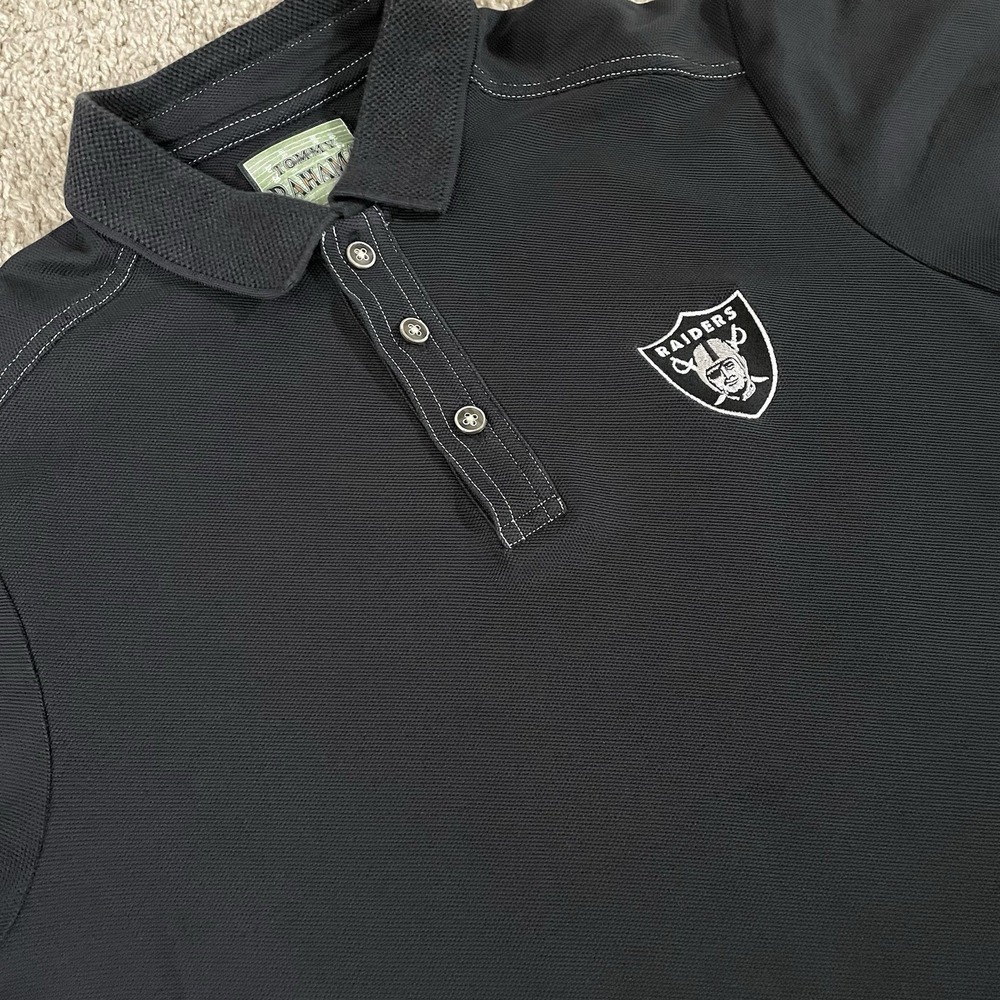 Tommy Bahama Raiders Polo Men’s Small Black Supima Cotton NFL Team‎ Logo Shirt